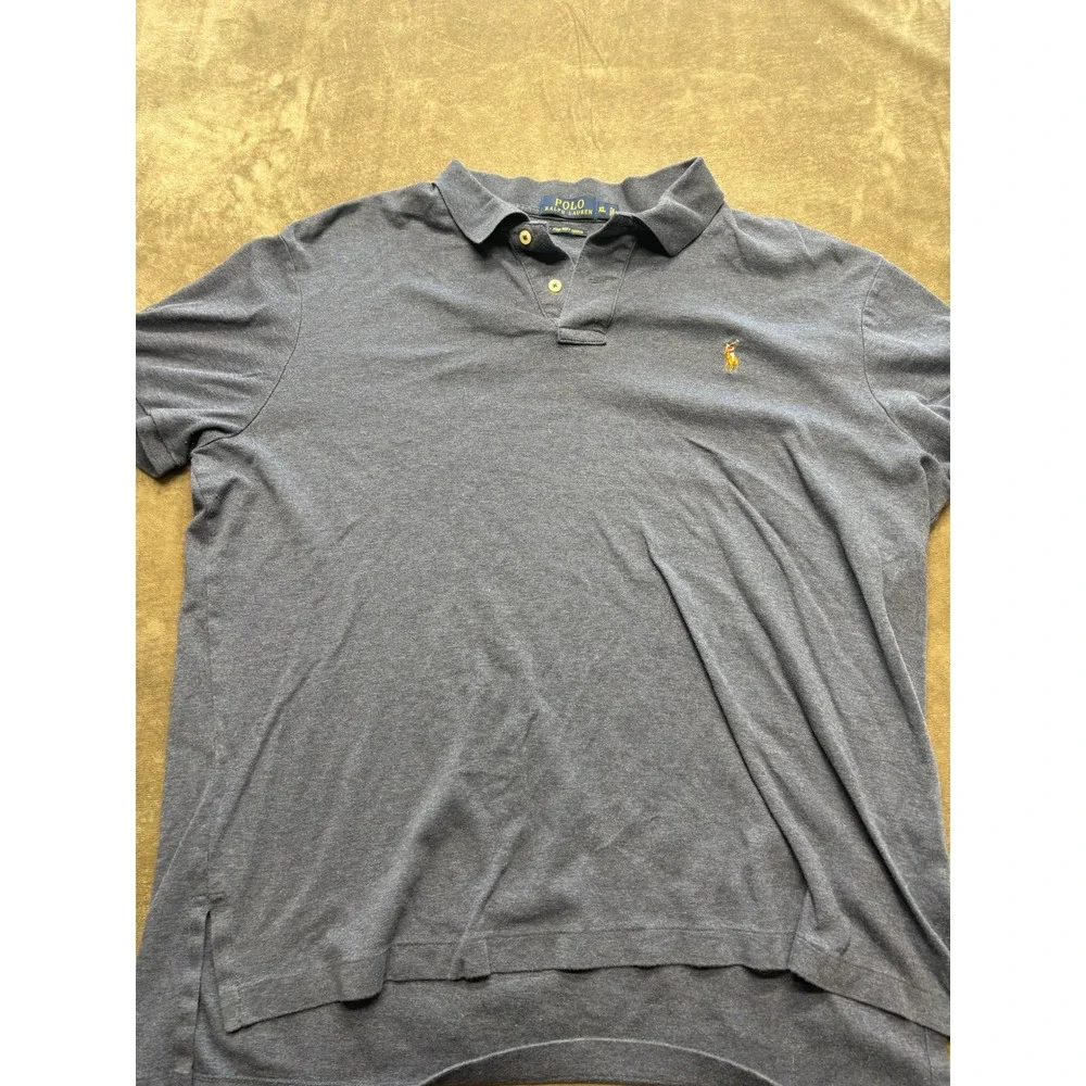 Polo Ralph‎ Lauren Mens XL Navy Blue Pima Soft Touch Short Sleeve Polo Shirt